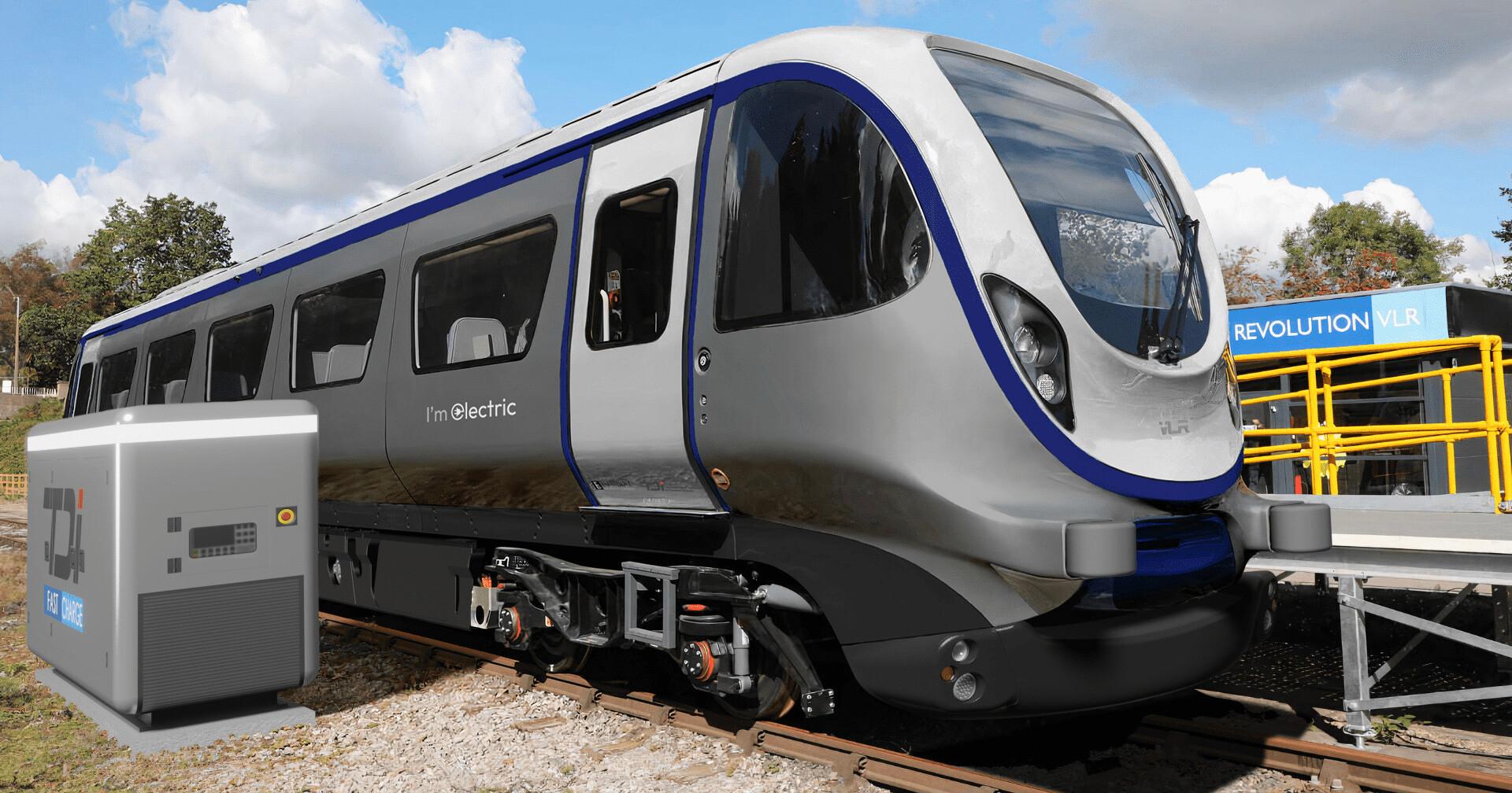 Award-winning Revolution VLR by TDI Greenway, pictured stationed on railway tracks.